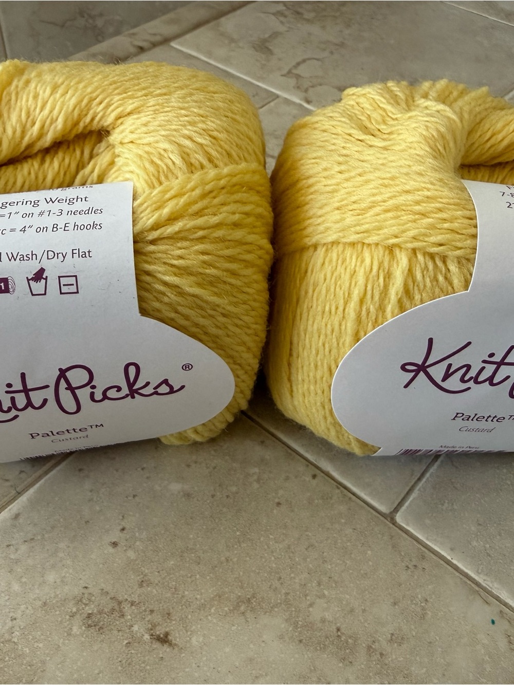 Knit Picks Palette 100% Peruvian Highland Wool Yarn Yellow Custard